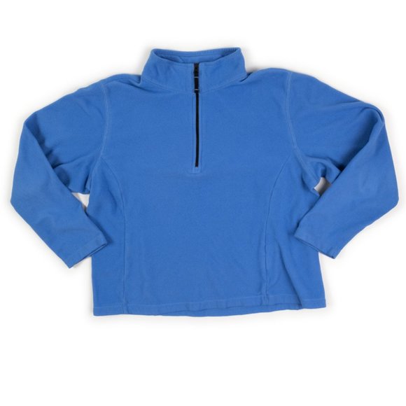 Lands' End Tops - LANDS' END blue 1/4 zip Thermacheck fleece pullover size M 10-12